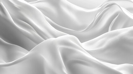 Obraz premium White Fabric Draped in Soft Waves Abstract Background