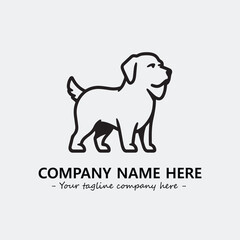 Dog illustration black and white for logo company vector image
