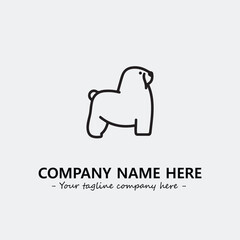 Dog illustration black and white for logo company vector image
