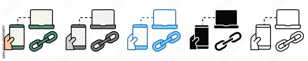 Poster backlinks icons set – editable vector icons in multiple styles