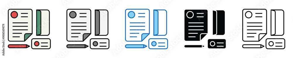 Poster branding icons set – editable vector icons in multiple styles
