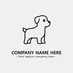 Dog illustration black and white for logo company vector image
