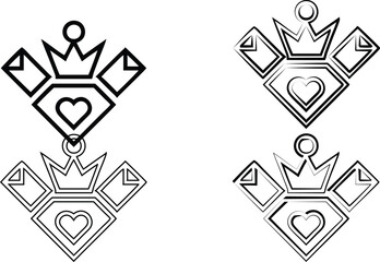 Shield icon with female silhouette, Venus symbol, line art, simple design, symmetrical composition, minimalist icons, gender equality concept, women's rights symbol, protective emblem, monochrome illu