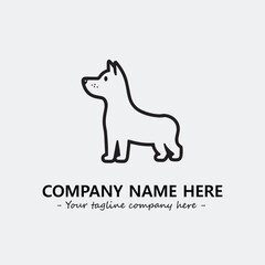 Dog illustration black and white for logo company vector image
