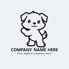 Dog illustration black and white for logo company vector image
