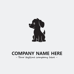 Dog illustration black and white for logo company vector image
