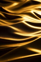 Fototapeta premium a close up of a golden wave of water with a black background