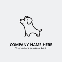 Dog illustration black and white for logo company vector image
