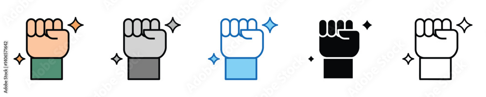 Aufkleber commitment icons set – editable vector icons in multiple styles