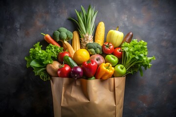 Fresh Produce in a Brown Paper Bag