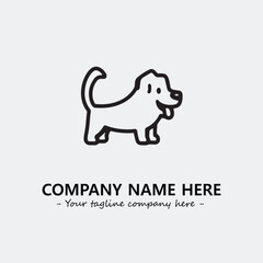 Dog illustration black and white for logo company vector image
