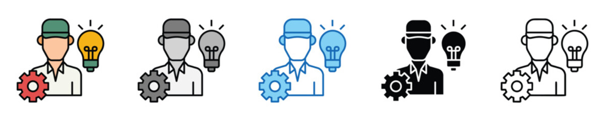 Competence Icons Set – Editable Vector Icons in Multiple Styles