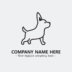 Dog illustration black and white for logo company vector image
