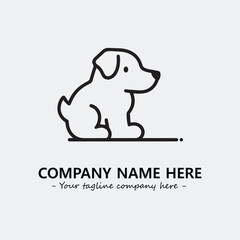 Obraz premium Dog illustration black and white for logo company vector image 