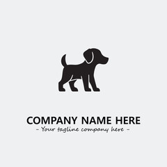 Dog illustration black and white for logo company vector image
