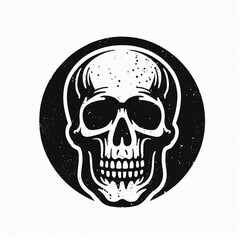 Obraz premium Grungy Skull in Circle Graphic suitable for presentation template
