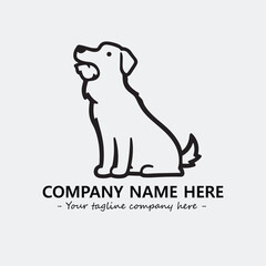 Dog illustration black and white for logo company vector image

