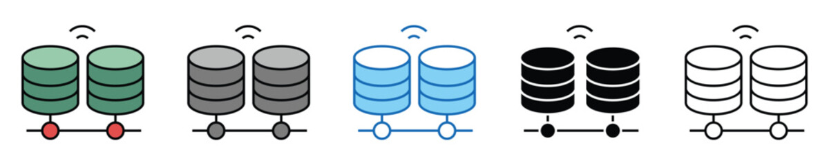 Database Icons Set &ndash; Editable Vector Icons in Multiple Styles