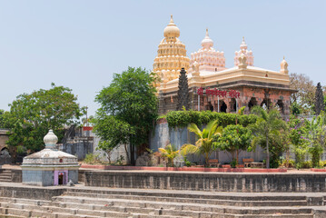 Fototapeta premium Ancient Architecture of Sangameshwar Temple at the confluence of two rivers namely Karha and Bhogwati, Saswad, Pune, Maharashtra, India.