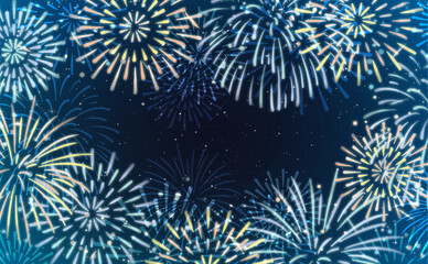 打ち上げ花火の背景イラスト