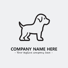 Dog illustration black and white for logo company vector image
