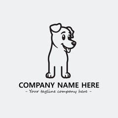 Dog illustration black and white for logo company vector image
