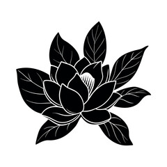 black and white flower