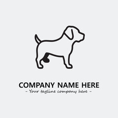 Dog illustration black and white for logo company vector image
