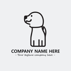 Dog illustration black and white for logo company vector image
