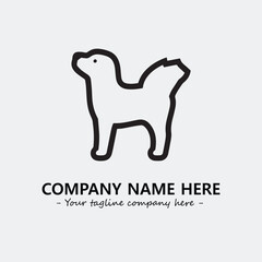 Dog illustration black and white for logo company vector image
