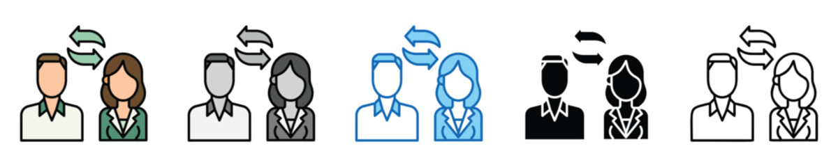 Exchange Icons Set – Editable Vector Icons in Multiple Styles