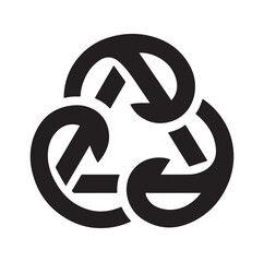 Recycle symbol silhouette vector illustration