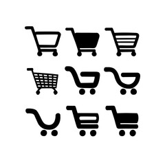 shopping basket set vector, hand drawn illustration 
