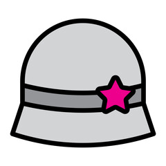 Naklejka premium Cloche Hat Vector Filled Icon Design