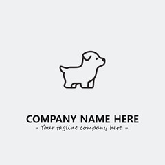 Dog illustration black and white for logo company vector image
