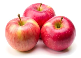 a few rose apples with a pinkish-red color on white background