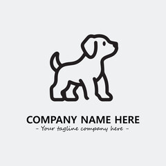 Dog illustration black and white for logo company vector image
