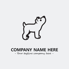 Dog illustration black and white for logo company vector image
