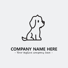 Dog illustration black and white for logo company vector image
