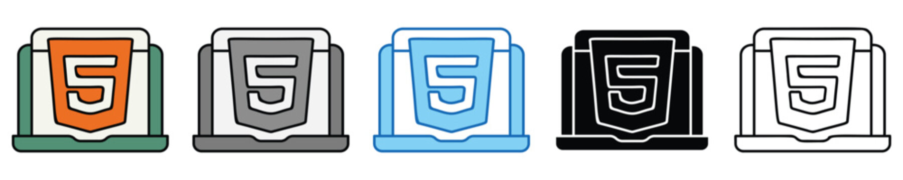Html5 Icons Set &ndash; Editable Vector Icons in Multiple Styles
