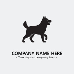 Dog illustration black and white for logo company vector image
