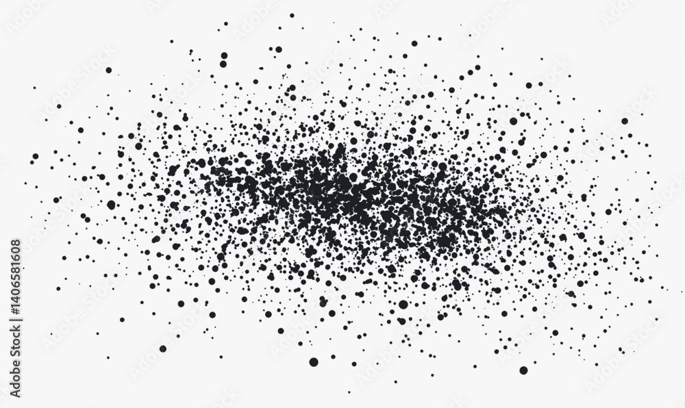 Poster monochrome halftone gravel texture with abstract splatter design vector background