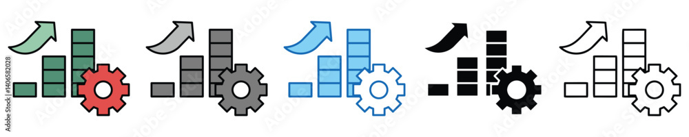 Poster improve icons set – editable vector icons in multiple styles