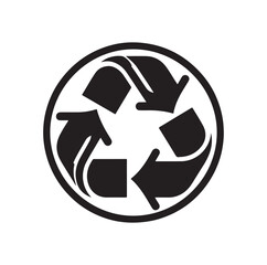 Recycle symbol silhouette vector illustration