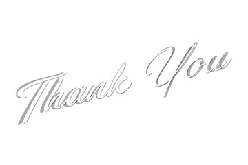 手書き風の筆記体で書いたThank You（ありがとう）の文字（カリグラフィー）
