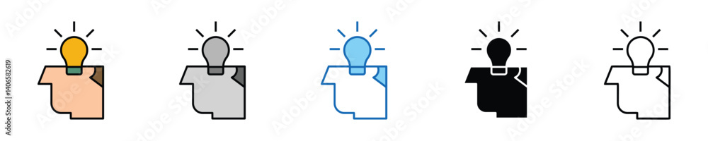 Poster innovation icons set – editable vector icons in multiple styles
