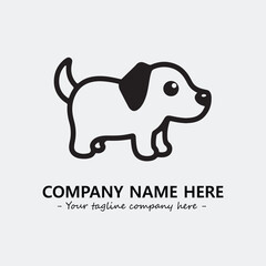 Dog illustration black and white for logo company vector image

