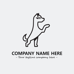 Dog illustration black and white for logo company vector image
