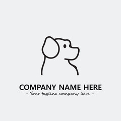 Dog illustration black and white for logo company vector image
