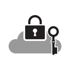 Lock with Key logo icon illustration flat